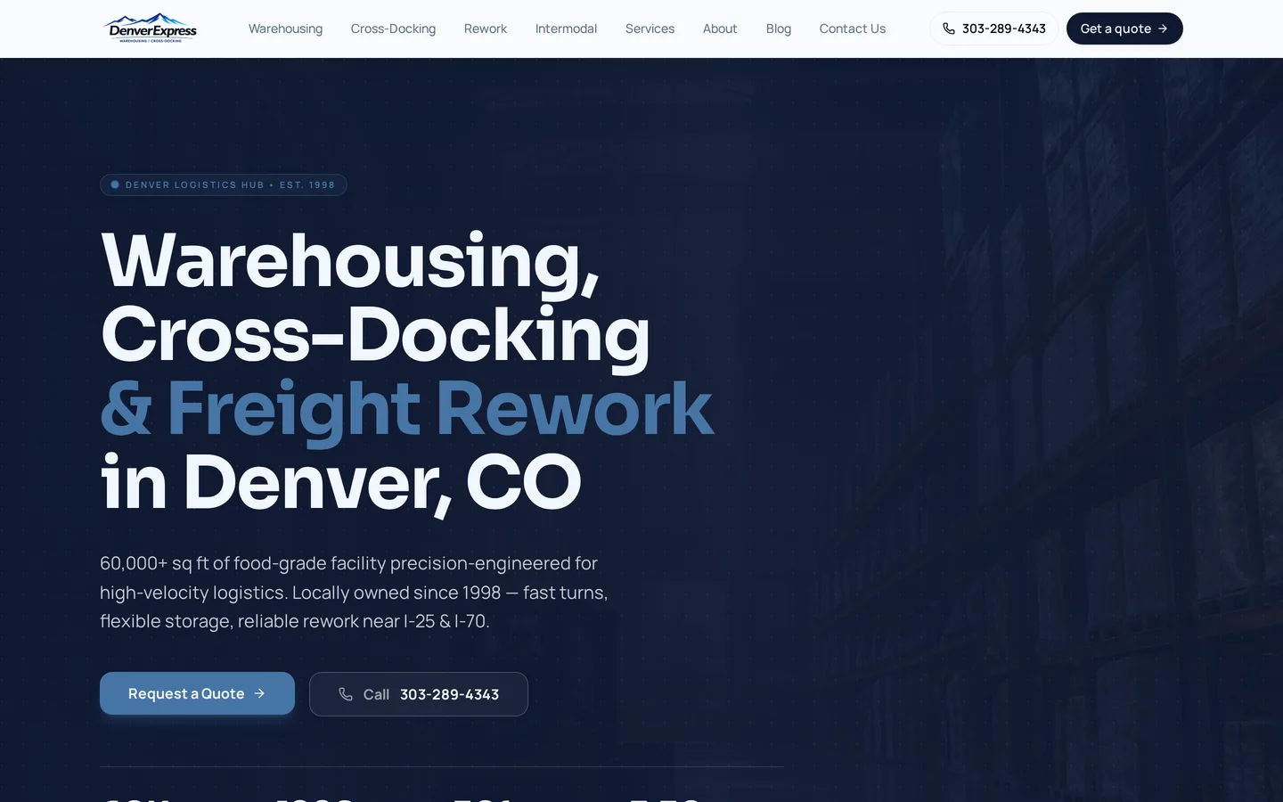 Denver Express website homepage on a laptop