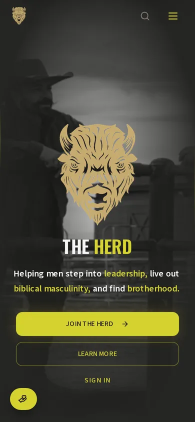 The Herd website homepage on a phone